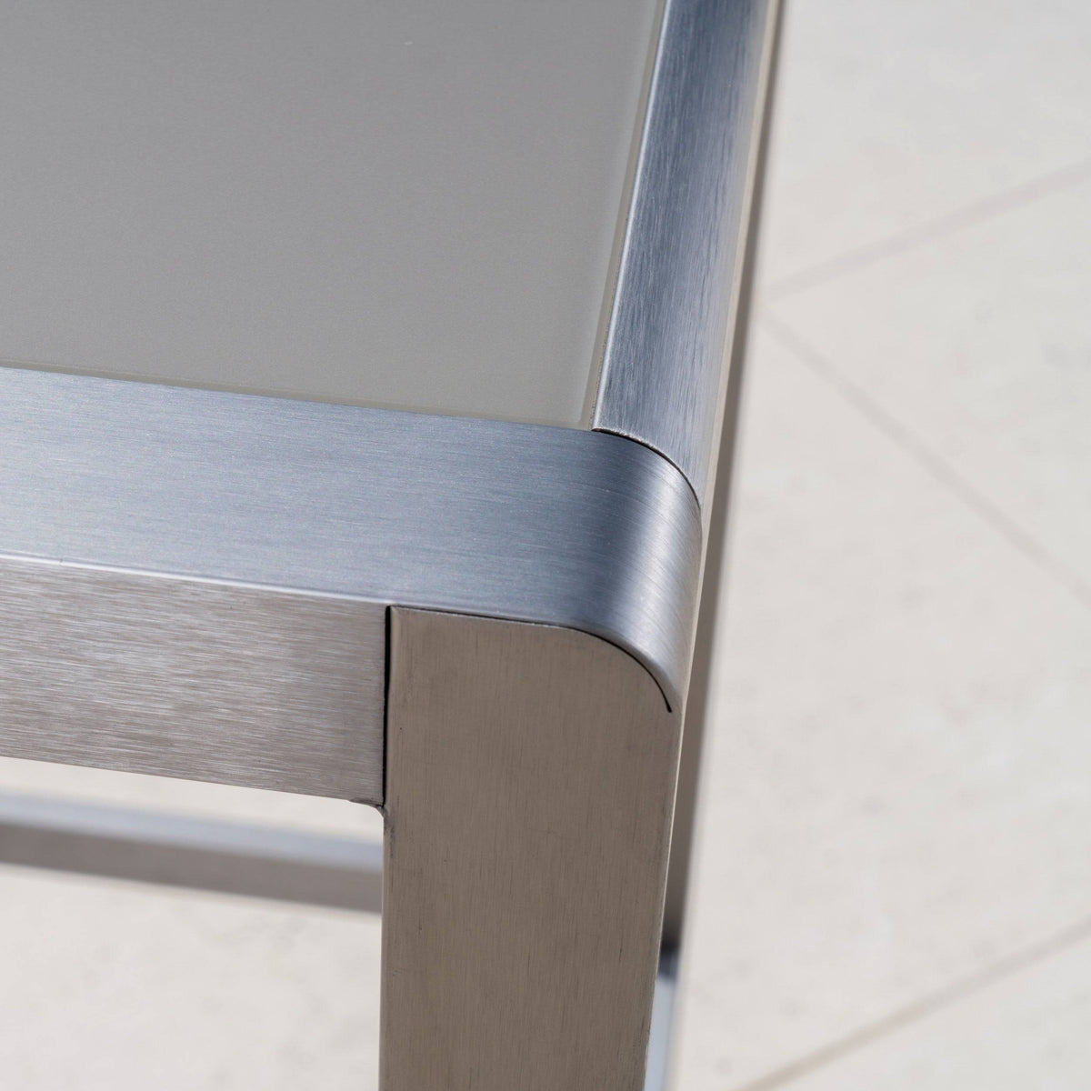 Square Aluminum Bar Table with Glass Top E67790
