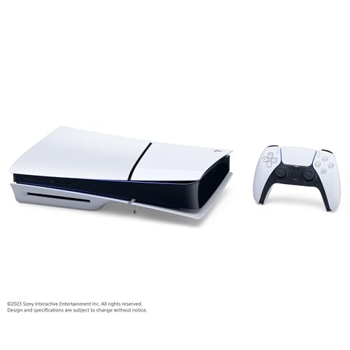 White Slim PS5 2TB Disc Edition Gaming Console with Wireless Controller C912