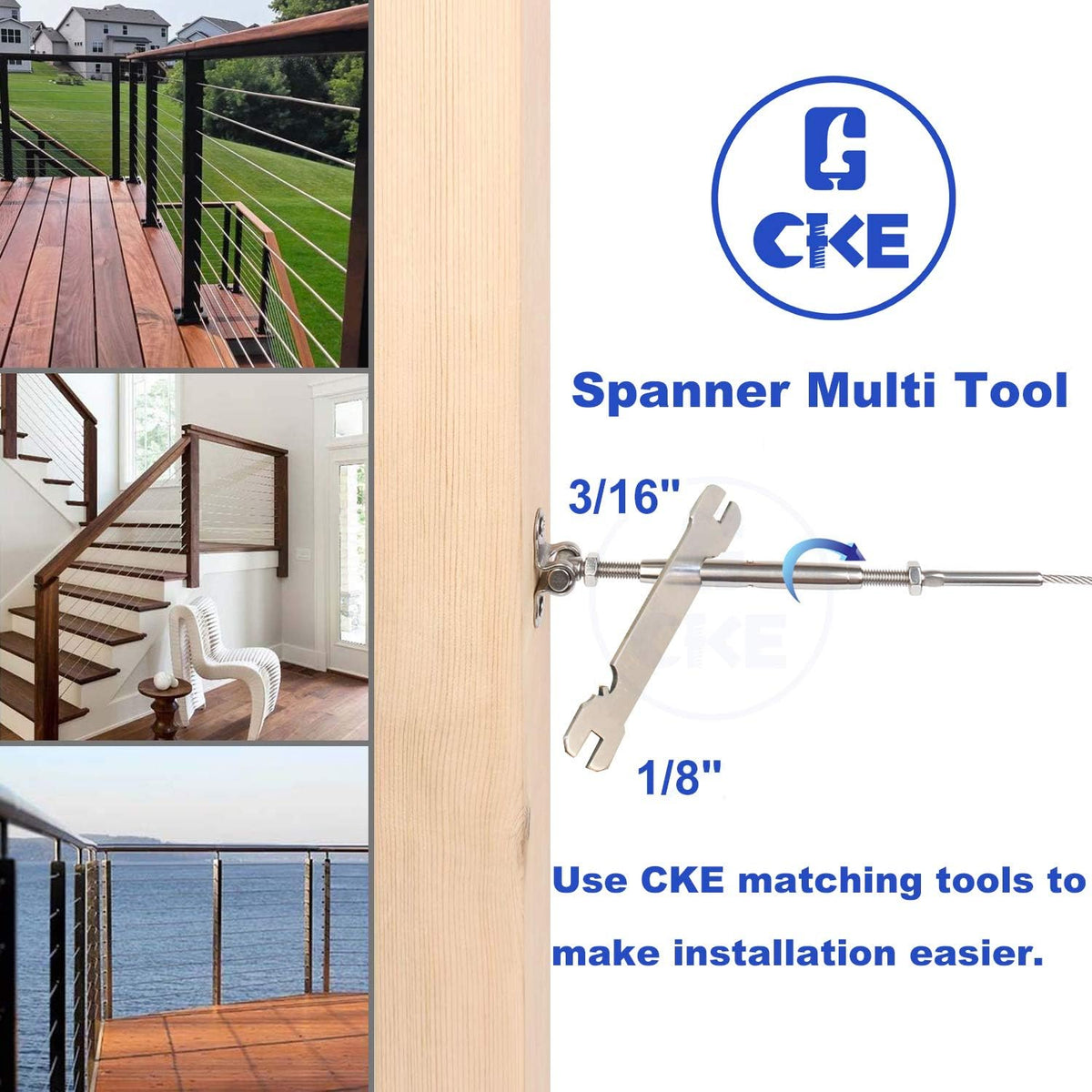 12 Pack T316 Stainless Steel Cable Railing Kits Q28092