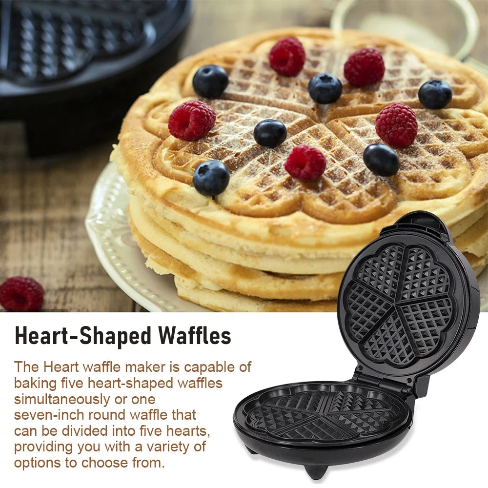1000W Heart-Shaped Waffle Maker Q405