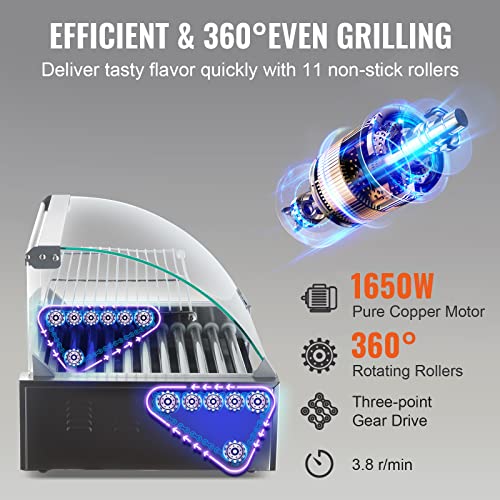 Stainless Steel Hot Dog Roller with 5 Rollers C462