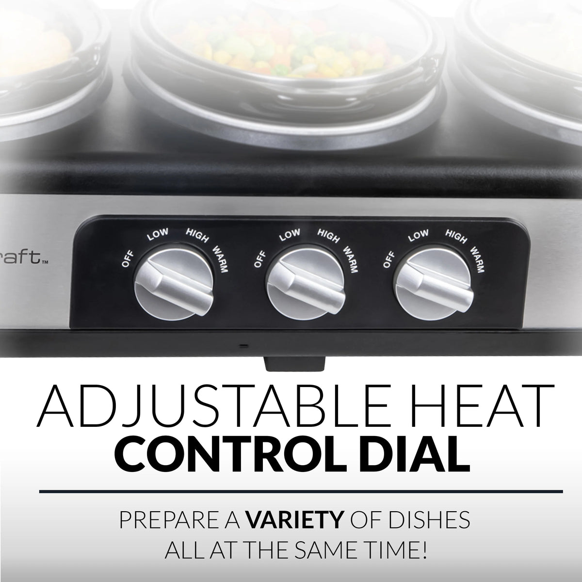 3-Station 1.5-Quart Oval Slow Cooker Buffet, Stainless Steel N10099