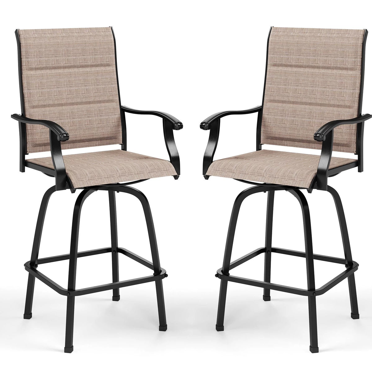 2Pcs Outdoor Metal Swivel Bar Stools O74733