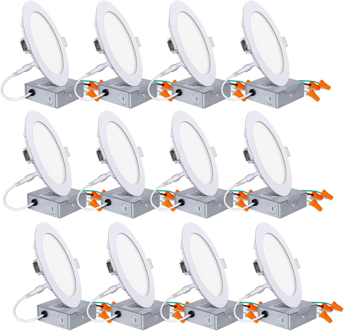 6 Pack Smart Wi-Fi LED Recessed Downlight with Baffle Trim B9328