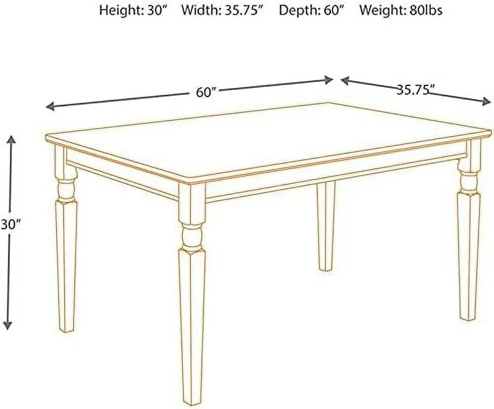 Solid Two-Toned Rectangular Dining Table A6440