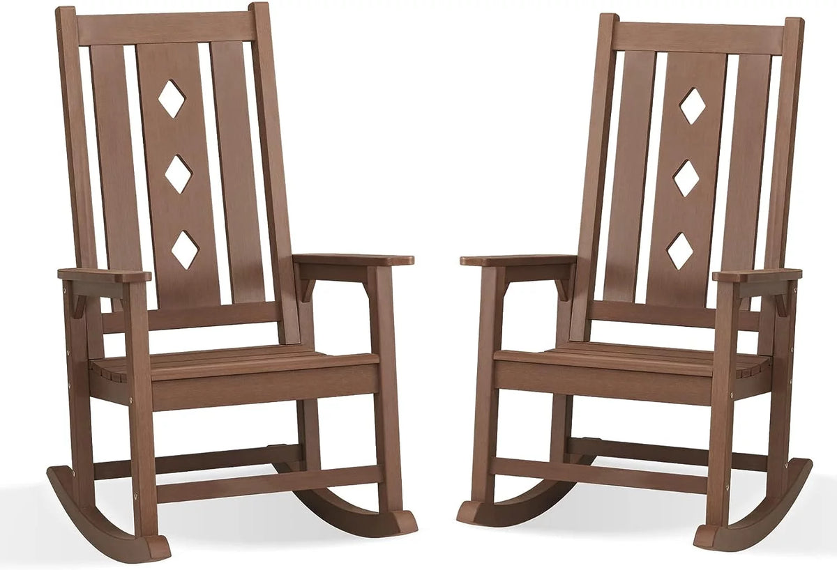 Oversized Weather Resistant Rocking Chair 350lbs Black J78741