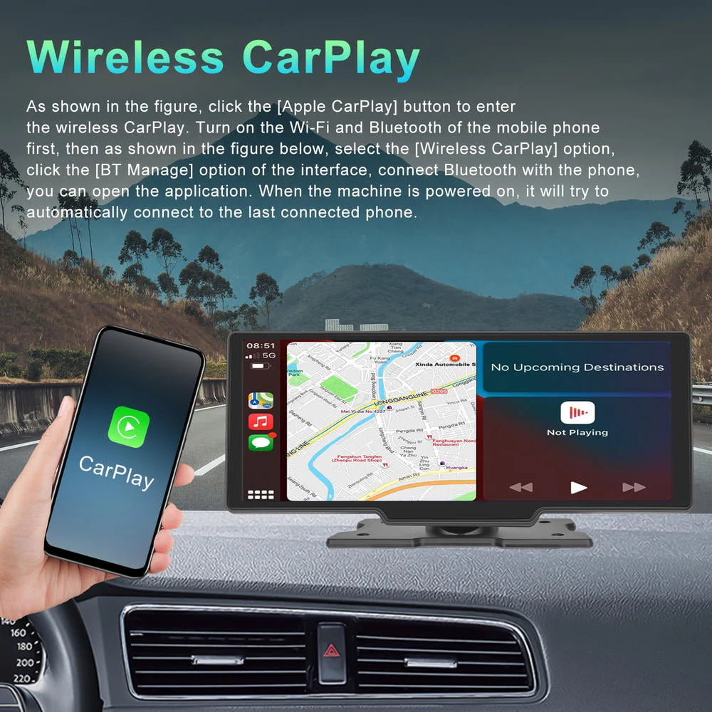10.26 inch Dash Cam Rear View Camera IPS Color Screen Car DVR H107