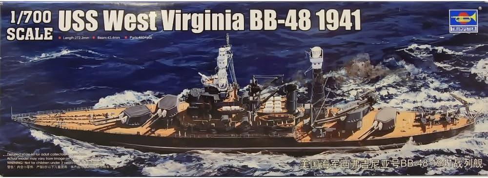 USS West Virginia BB48 Battleship Model Kit (1/700 Scale) J55875