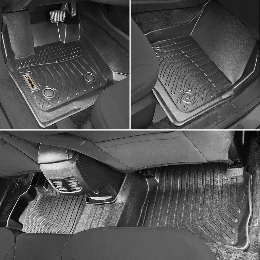 Black Floor Mats Liners for Ford Fusion / Lincoln MKZ 2017 2018 2019 2020 Heavy Duty All Weather Front and Rear Car Carpet P570201