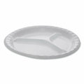 White 3-Compartment Laminated Foam Plate, 540/Carton L150