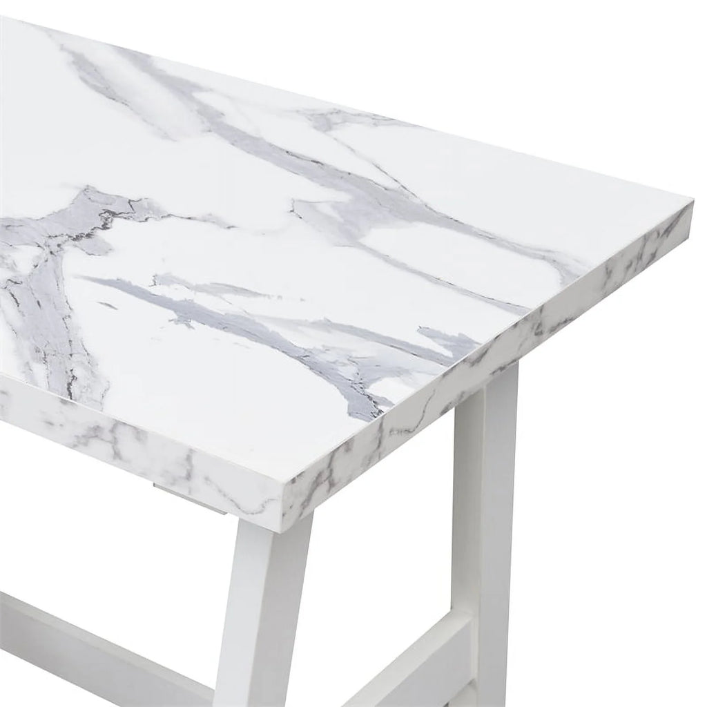 White Trestle Desk with Shelves U6192
