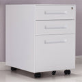 White 3-Drawer Mobile Metal File Cabinet C7872