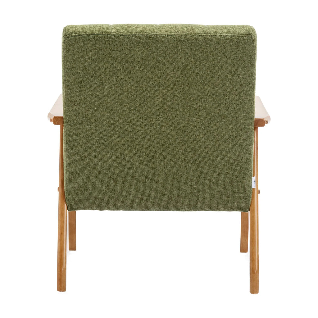 Accent Chairs Set of 2 with Side Table, Wood and Fabric Armchairs P35353