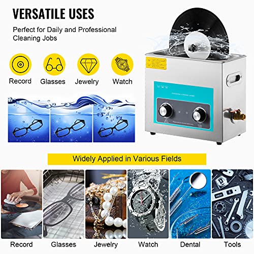 10L 300W 40kHz Sonic Cleaner with Timer & Heater F49678