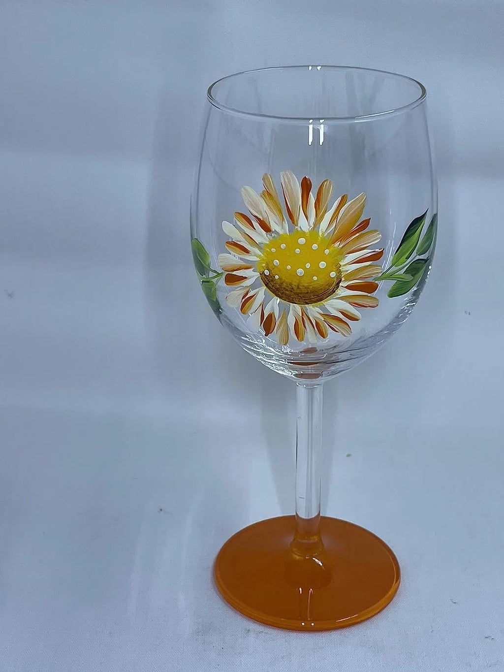 Hand Painted Flower Wine Glasses Stemless 15 Oz Glass I815749