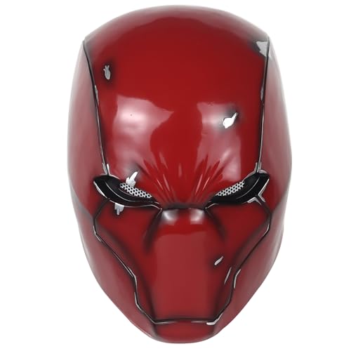 Metallic Effect Red Hood Mask Deluxe Cosplay Prop Y22071