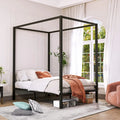 Queen Black Metal Canopy Bed Frame L6713