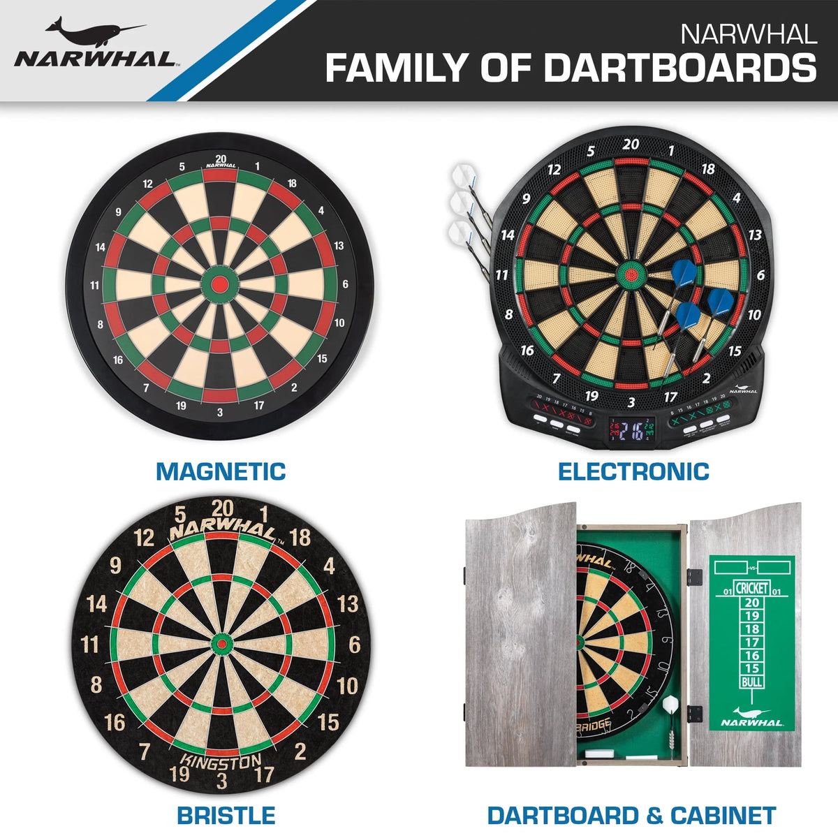 18 in Dartboard and Cabinet Set with 6 Steel Tip Darts B472264