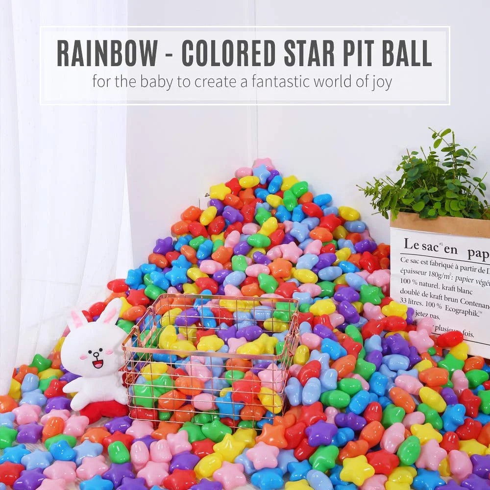 100pcs Rainbow Colorful Plastic Star Ball Pit Balls A979821