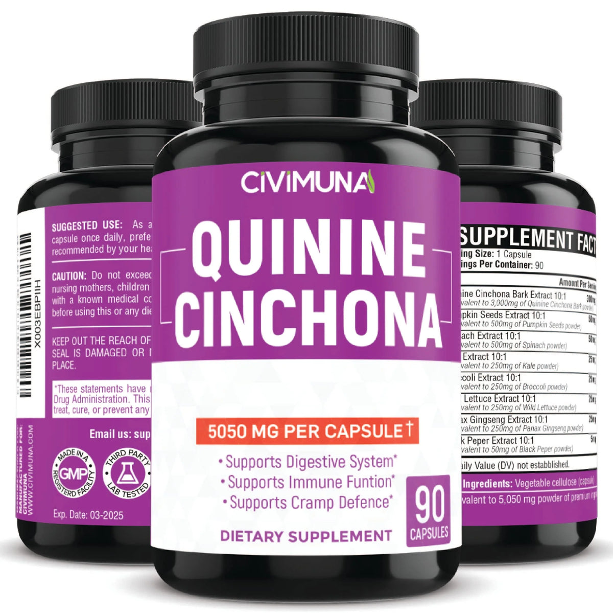 Quinine Cinchona Bark Capsules 5050mg O7716