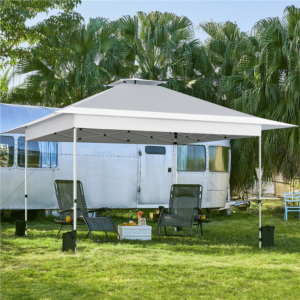 13 x 13 ft Pop-Up Canopy with Overhang and Rolling Storage Bag B460