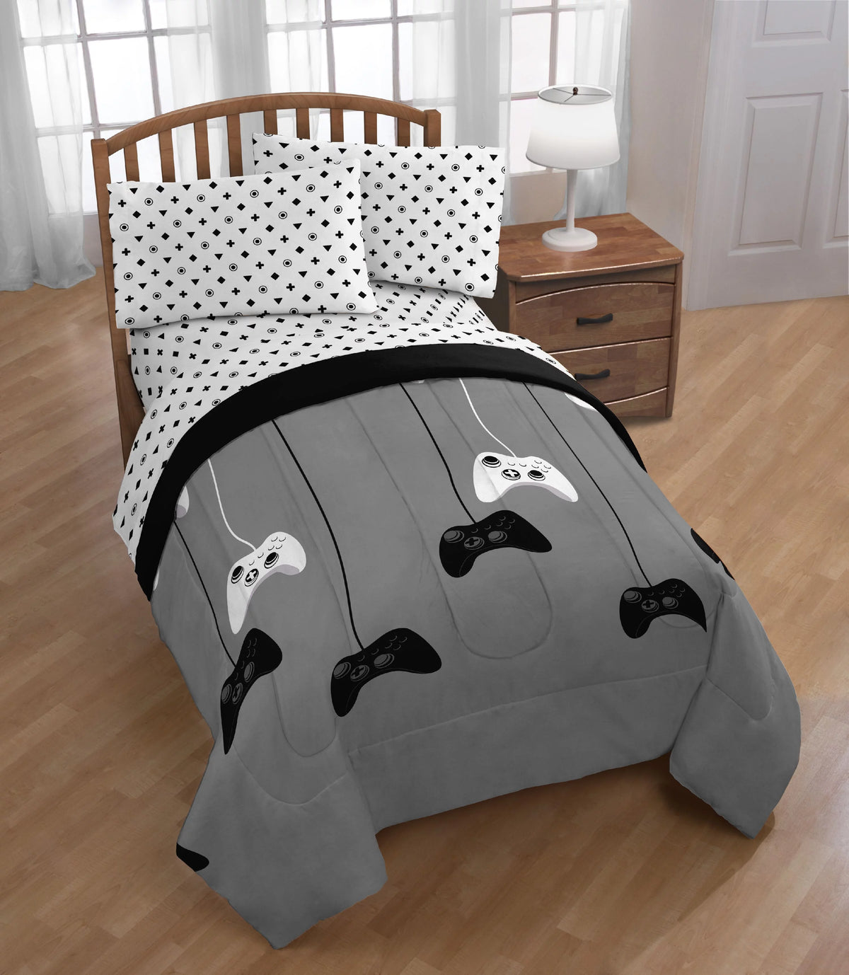 3 Pieces Bedding Sets with Comforter Flat Sheet Fitted Sheet Pillow Case G248206