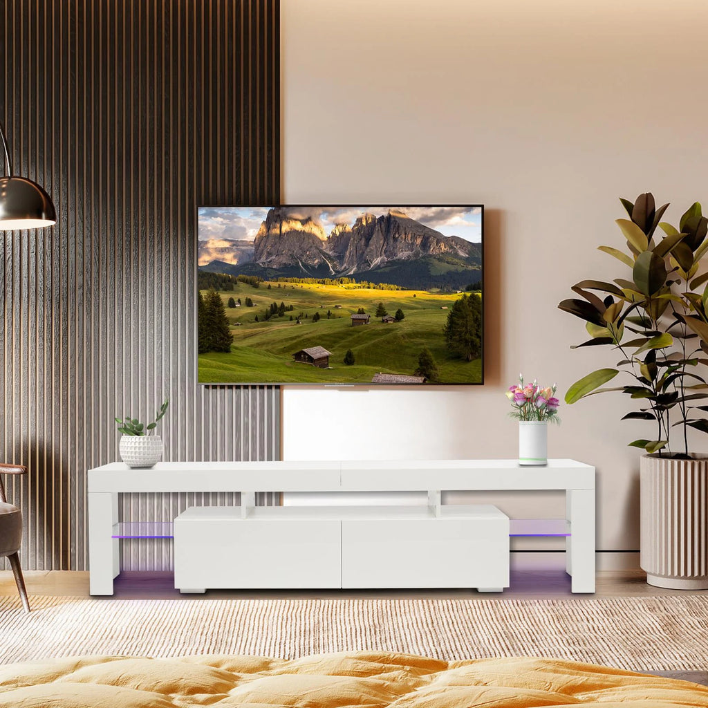 High Gloss TV Stand Cabinet with 2 Storage Drawers X5407