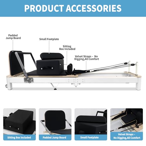 Foldable Pilates Reformer Machine with Aluminum Frame S967