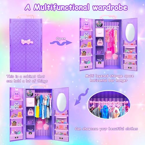 75 Pack Doll Clothes and Accessories with Doll Closet for 11.5 Inch Doll J349221