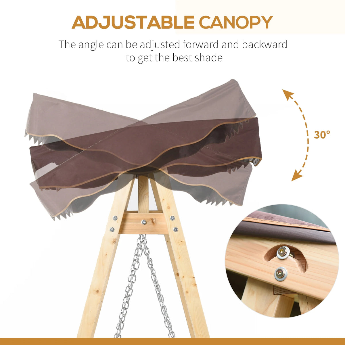 2-Person Outdoor Porch Swing with Wooden Stand X8201
