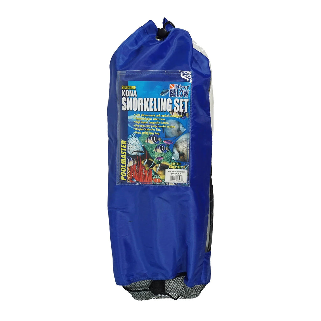 3pc Silicone Swimming Pool Scuba and Snorkeling Set - Medium - Gray F94492