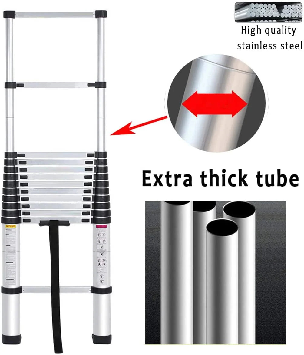 Stainless Steel 11 Step Telescopic Extension Ladder I52334