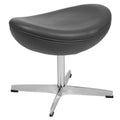 Gray LeatherSoft Saddle Wing Ottoman F157