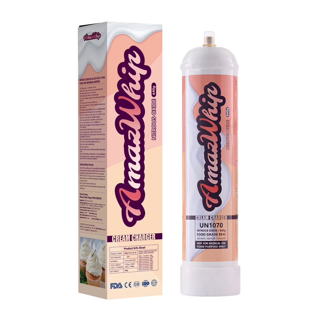 640g Whipped Cream Charger 0.95 Liter Nitrous Oxide X70336