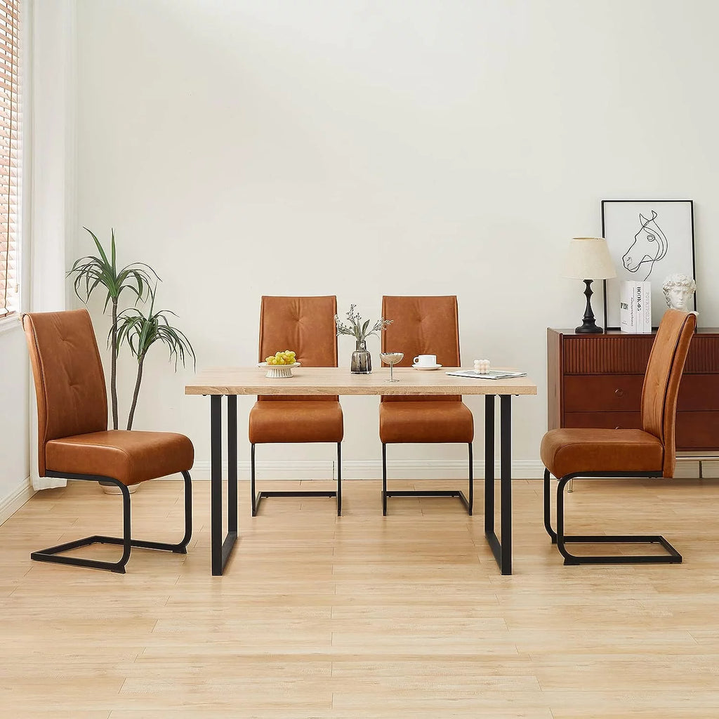 High Back Dining Chairs Set of 2 Brown A63671
