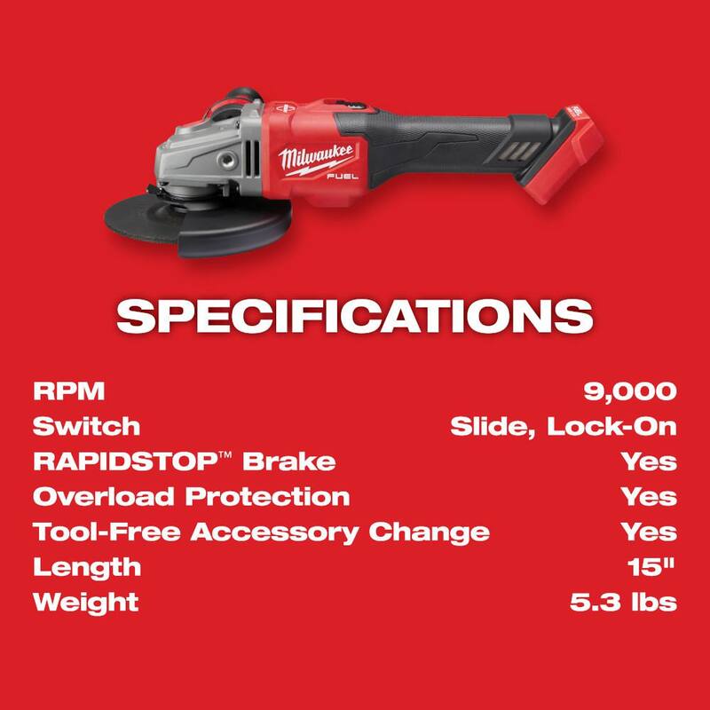 18V Lithium-Ion Brushless Cordless 4-1/2 in./6 in. Grinder Q481796