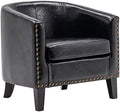 Set of 2 Faux Leather Barrel Chairs S1513