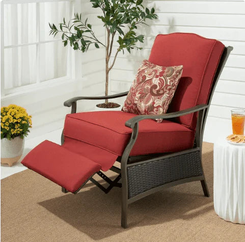 Steel Outdoor Recliner with Cushions G20461