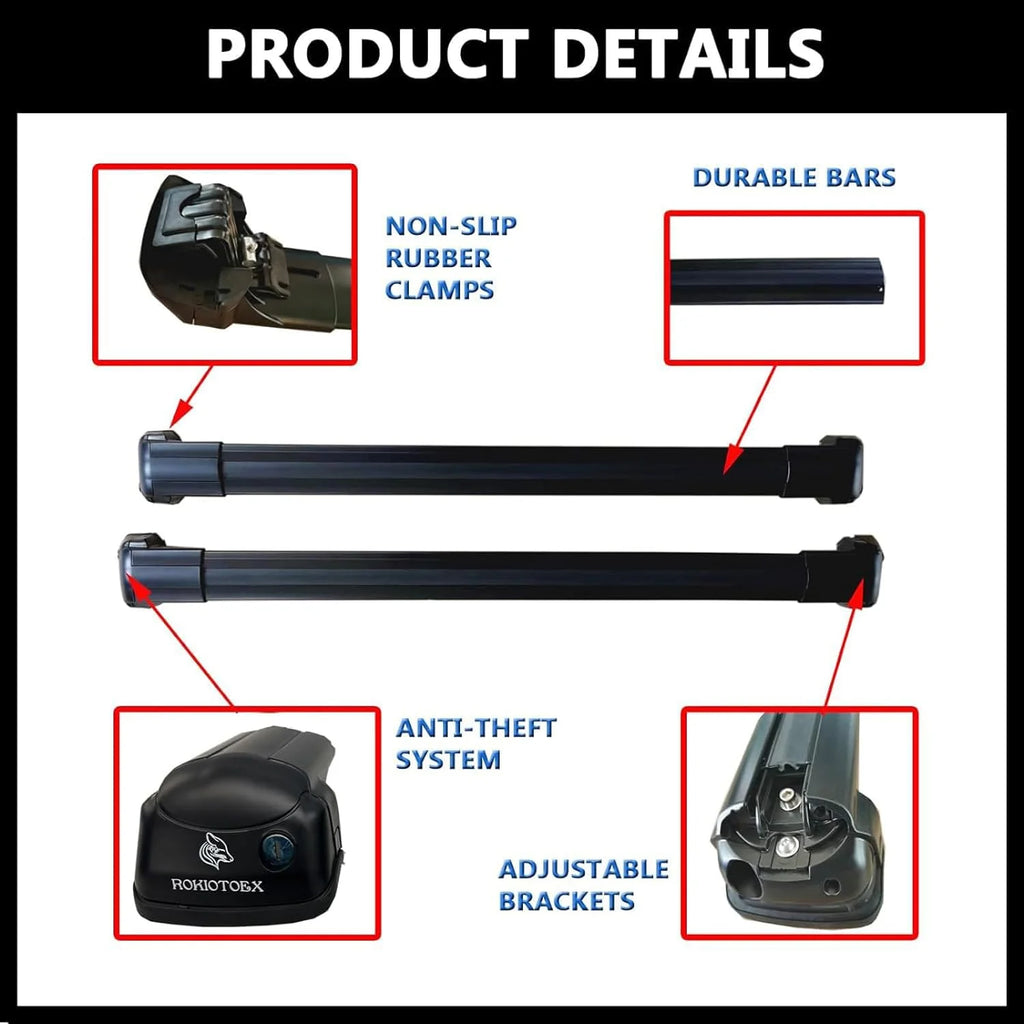 Roof Rack Crossbars for Raised Side Rails Silver O552