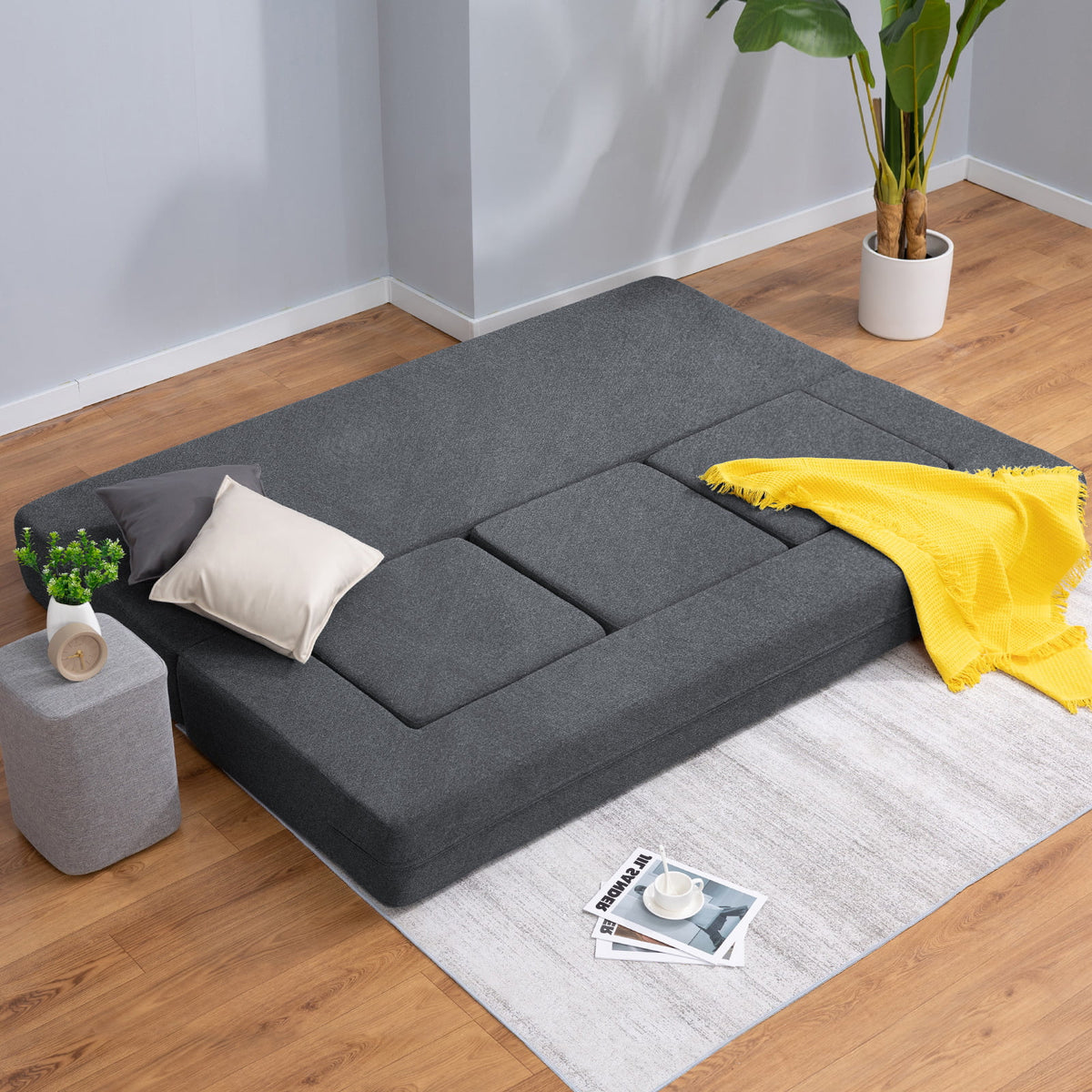 Dark Grey Convertible Sofa Bed P729