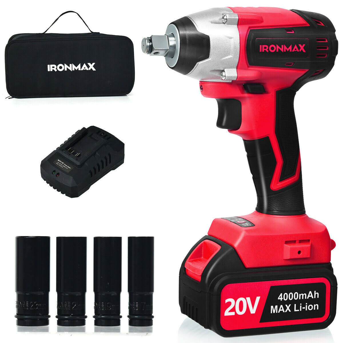 20V Cordless Brushless Impact Wrench with 4.0 Ah Battery T84852