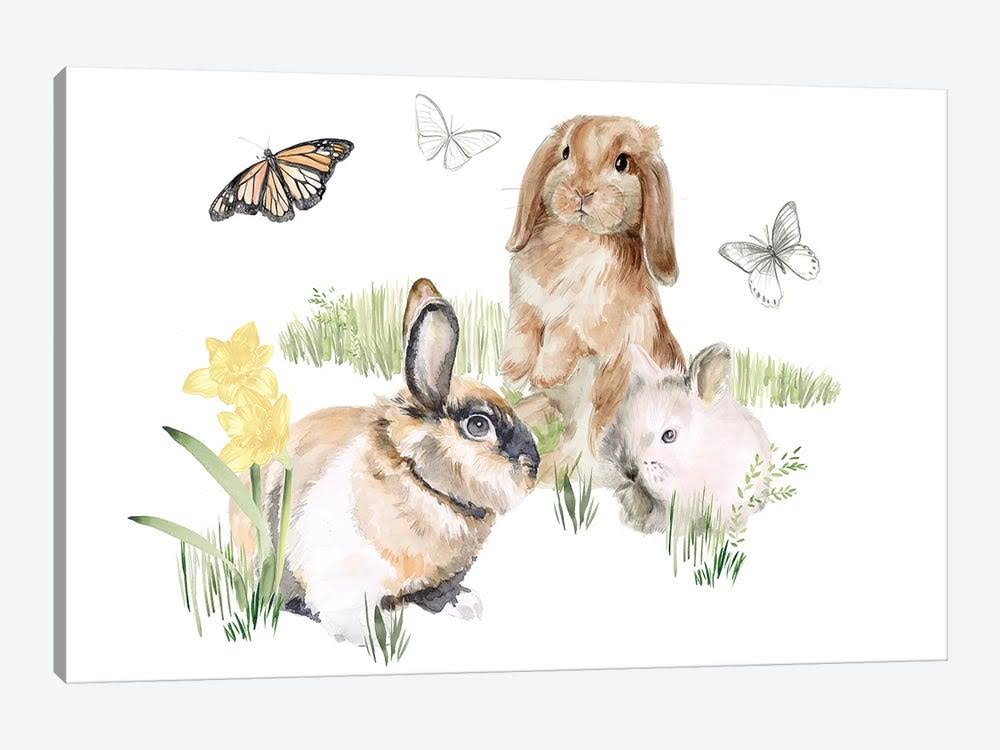 Canvas Art English Bunnies II Print U17517