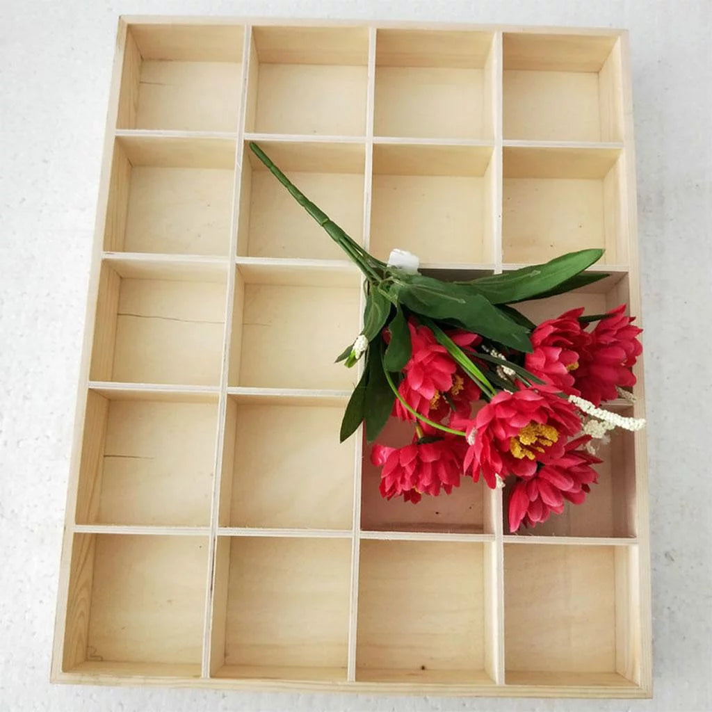 Wooden Multi Grids Storage Box B448