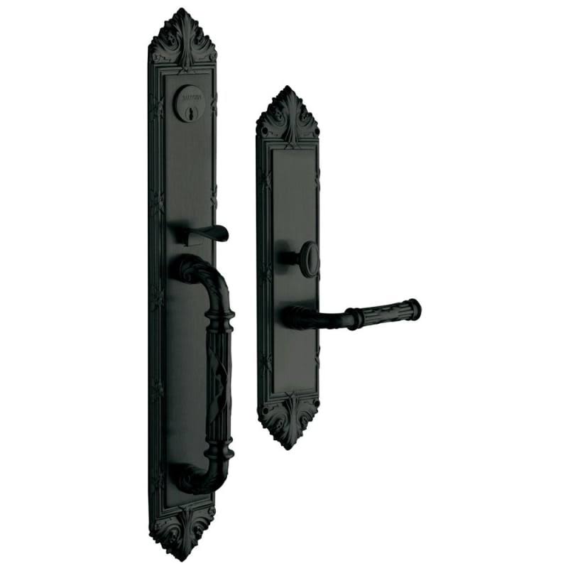 Satin Black Single Cylinder Mortise Handleset Trim C382966