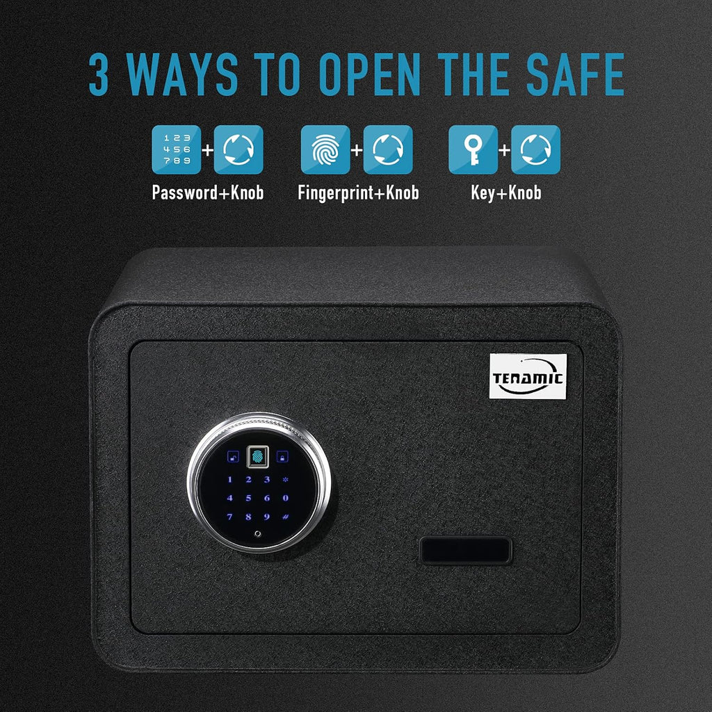 Black Biometric Fingerprint Safe Box, Solid Alloy Steel Z226