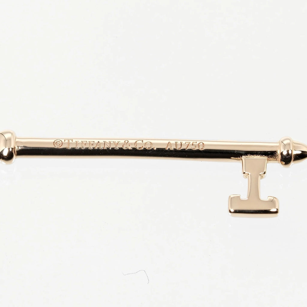 Tiffany Enchanted Heart Key Pendant Pink Gold Diamond 3.43g W721196