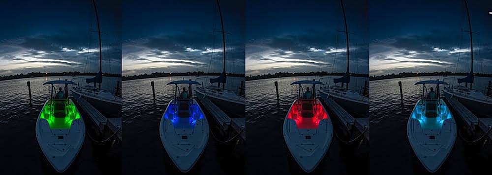 6.5x22 Marine Coaxial Speakers with RGB LEDs Black H878