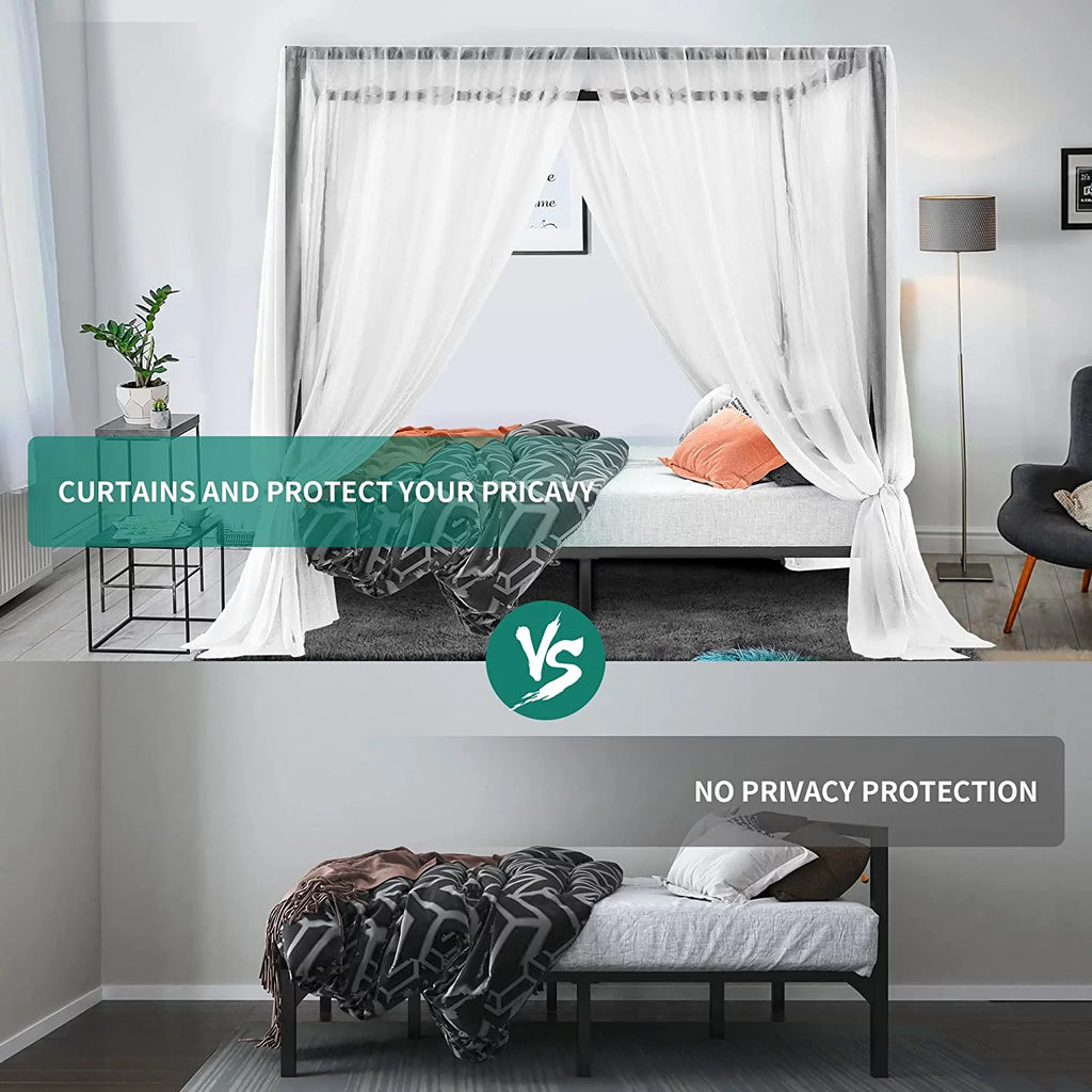 Queen Black Metal Canopy Bed Frame L6713