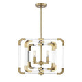 4-Light Candle Style Square Chandelier Warm Brass U88119