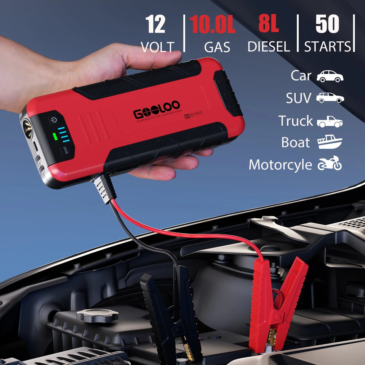 Car Battery Jump Starter with USB Quick Charge Z535552